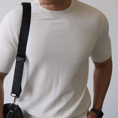 For Men For Casual Wear Mens Knitted Tee Office Outfits Knitted Fabric