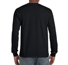 Gildan Adult Ultra Cotton Long Sleeve T-Shirt G2400 Black (4 Pack) LARGE ONLY
