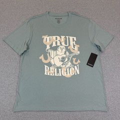 True Religion Multi-Horseshoe Puff Print Graphic Tee 700949 Men’s XL Green NWT