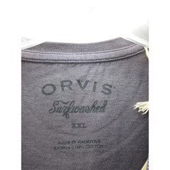Orvis Shirt Men XXL Blue Surfwashed Pigment Dyed Cotton Pocket T-Shirt Tee NWT