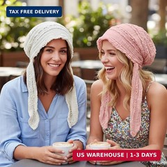Funtery 4 Pack Chemo Headwear for Women, Pre-Tied Turban Headwrap, Soft Stretchy