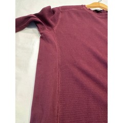 Vince Thermal Shirt Waffle Knit Pima Cotton XL Burgundy Maroon Long Sleeve Mint