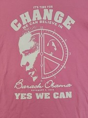 Obama Campaign Shirt 2008 Pink XL 23×30 Time For A Change We Can Believe In HTF