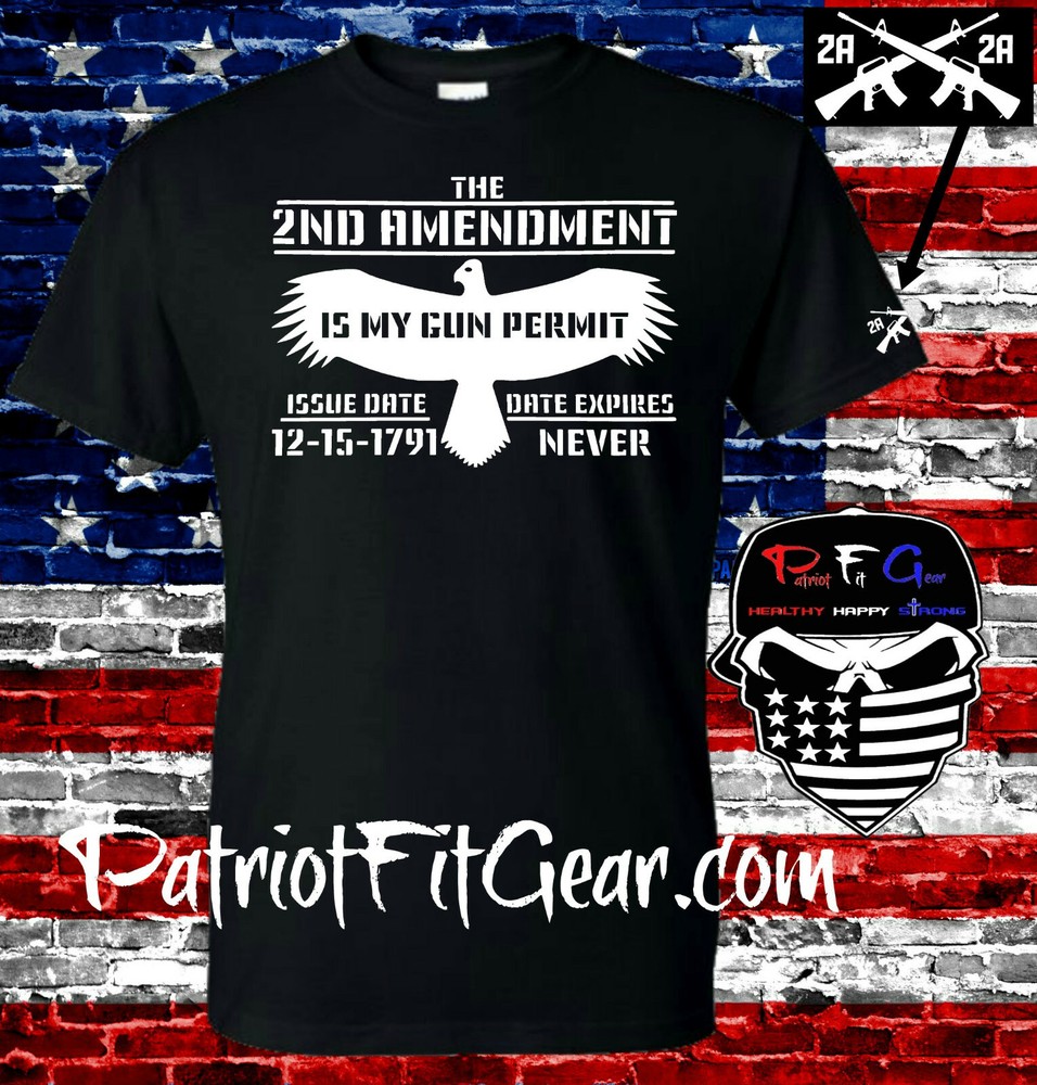 t shirt,The Second Amendment Is My Gun Permit,2A,Gun Rights,Molon Labe,1791,1776