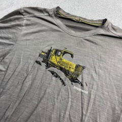 Smartwool Mens Merino Wool Snowcat Graphic T-Shirt Gray Short Sleeve Tee L