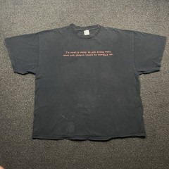 Vintage Y2K Now And Zen T Shirt Size 2XL Black Grunge Worship Text Funny