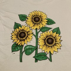 Vintage Sunflowers Elisa Single Stitch T-shirt XL TSI Made in USA 100% Cotton