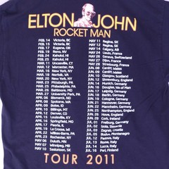 Elton John Rocket Man Definitive Hits 2011 Tour T-Shirt XL