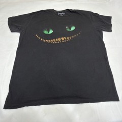 Disney Alice in Wonderland Chesire Cat Tshirt Black Graphic Tee Size XL