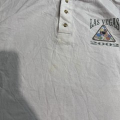 VTG 2002 Las Vegas Billiards Colorblock Henley Shirt Mens L Distressed Grunge