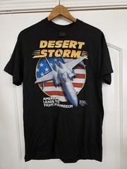 Vintage Just Brass 3D Emblem Shirt Desert Storm 1991 USA Made 50/50 Size Large