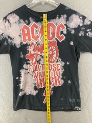 ACDC Mens Band TShirt Medium Black Bleach Wash For Those About To Rock