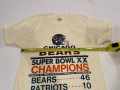VTG Super Bowl XX Chicago Bears New England Patriots Small (34-36) TShirt NWOT