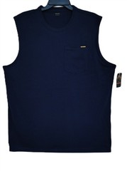 Brahma Men’s Blue Sleeveless Chest Pocket Tank Top Muscle T-Shirts Tee Large