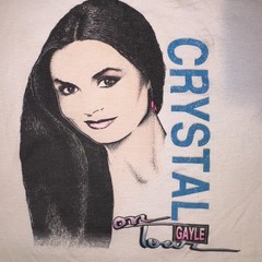 Crystal Gayle Concert On Tour Tshirt Vintage Graphic XL White Screen Stars