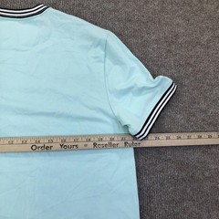 Nautica Shirt Mens Medium Blue Performance Sail Logo Tee Tagless Nautical Ringer