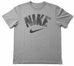 MEN’S TSHIRT: Nike Standard Fit Athletic Cut Gray Gym Shirt Bold Logo MEDIUM M