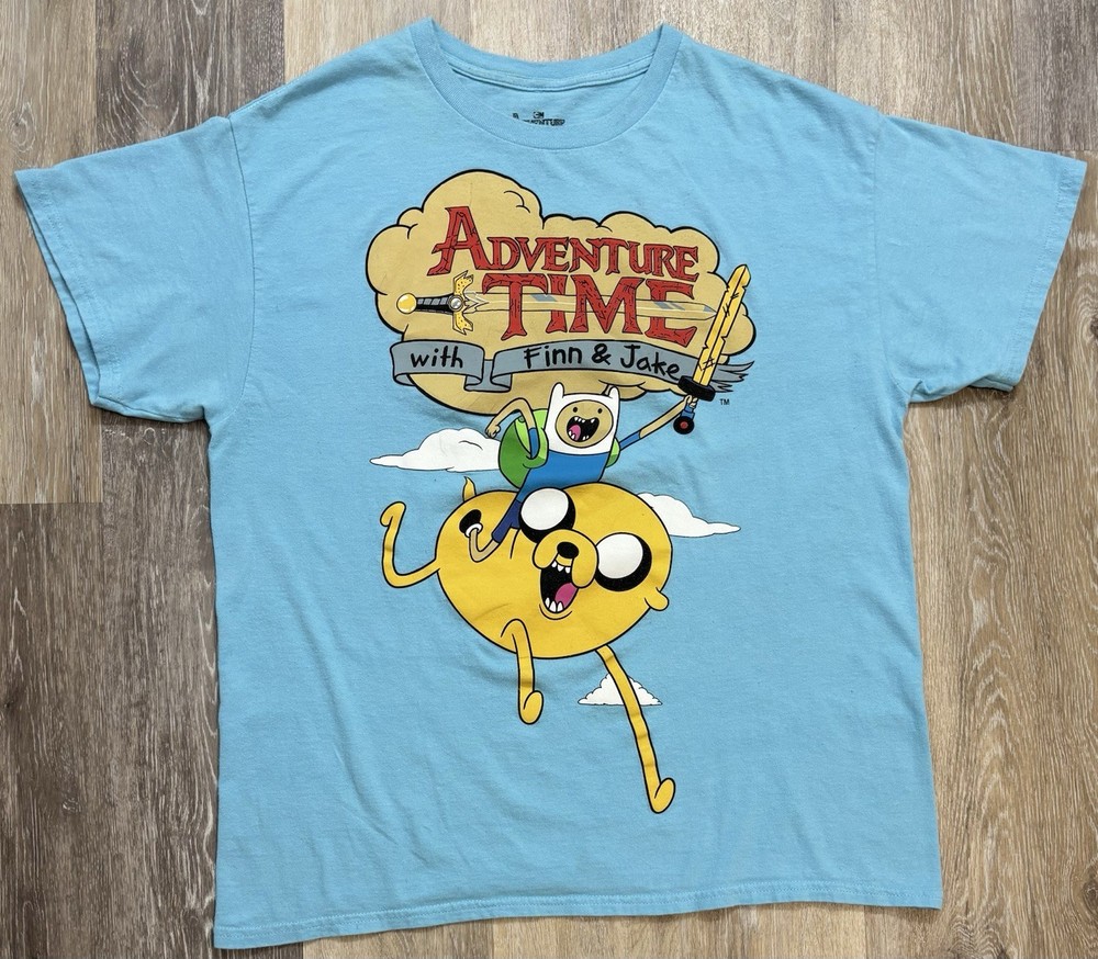 Adventure Time with Finn & Jake Shirt Size Large Cartoon Network Graphic Tee