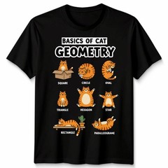 Cat Geometry Graphic Print Animal Meme Mens Womens Shirt Unisex Tee