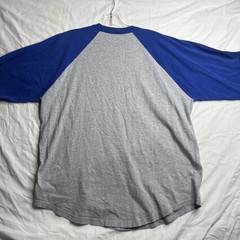 Shaka Active Baseball Shirt Mens XL Blue Heather Gray 3/4 Sleeve Blank