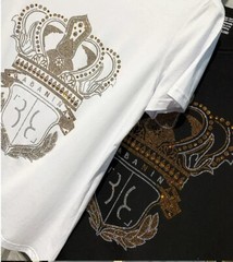 New Fashion Crown Trend Rhinestone Summer Cotton Short Sleeve Luxury Men T-Shirt