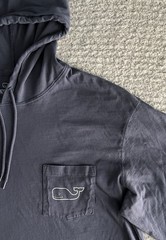 Vineyard Vines Hooded Shirt Men’s Sz Medium Blue Pocket Whale Logo Pullover