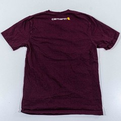 Carhartt Spell Out T-Shirt Small Sun Faded Distressed Streetwear Burgandy