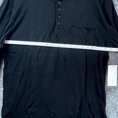 Cotton Citizen Jagger Long Sleeve Henley Shirt Mens Large Jet Black Cotton Basic