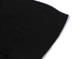 Men’s 60s Black Ribbed Knit Polo – Minimalist Retro Shirt