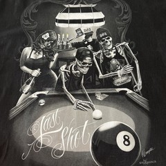 DGA Skeletons Graphic T-shirt 2XL Black Just Shot Pool Table David Gonzales