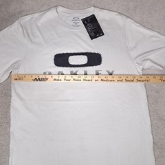 Y2K Oakley Griffen T-shirt Mens Small Crystal Gray Big “O” Logo Spellout