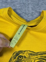 Jack Rabbit T-Shirt Unisex Size Small Yellow Organic Cotton Cottage Core