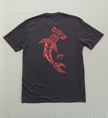 Hooked Soul Fishing Brand T-Shirt Dark Gray Hammerhead Shark Graphic Size Small
