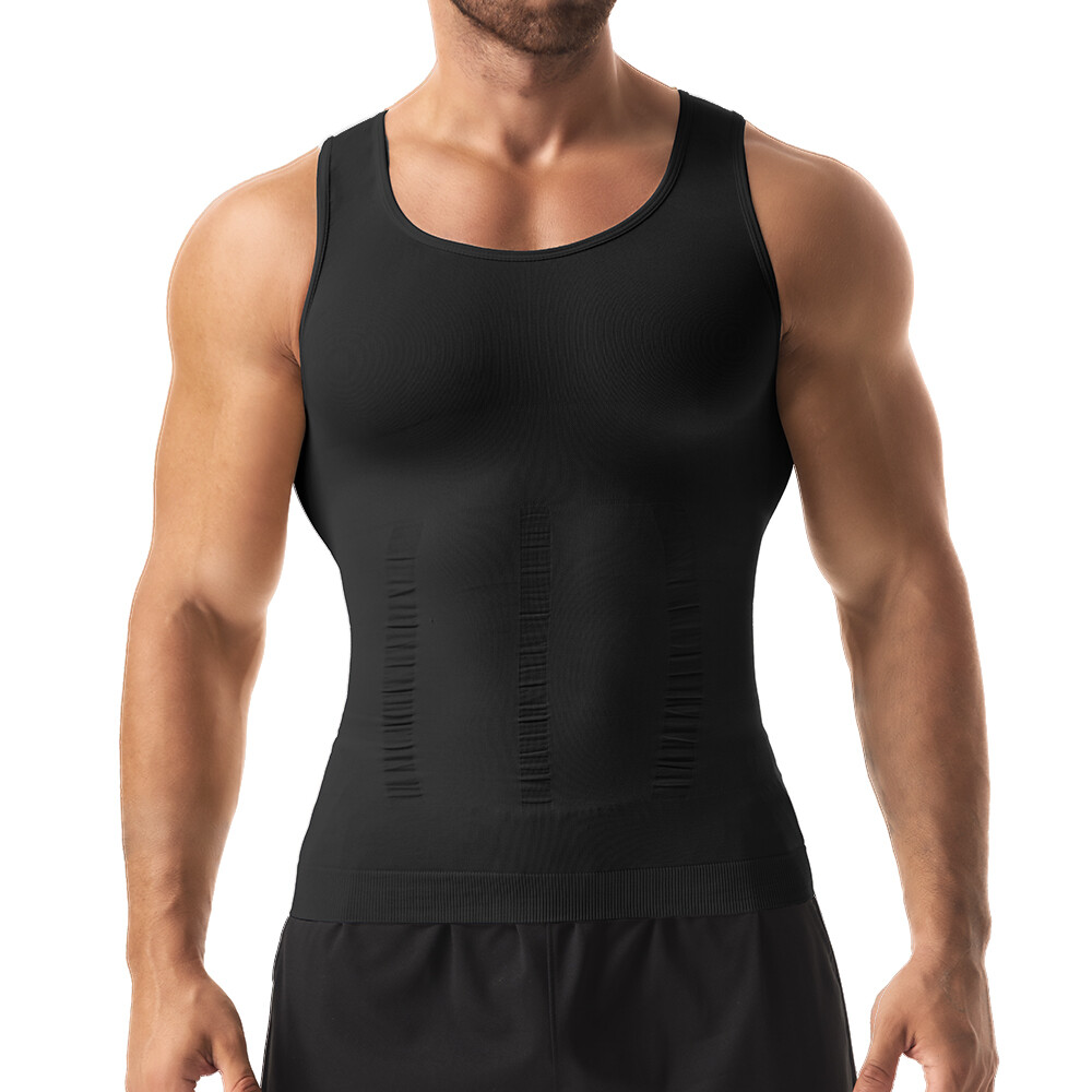 Men Slimming Body Shaper Shirt Belly Tummy Control Vest Compression Tank Top Gym