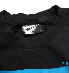 Y2K Famous Stars and Straps Neon Blue Trail Logo F Mens Large T-Shirt