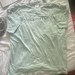 Supreme Logo Graphic T-Shirt Green Men’s XL Cotton Knit Preshrunk Crew Neck