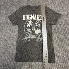 Harry Potter Hogwarts Crest Graphic T-Shirt Gray Linen Blend Mens Small S