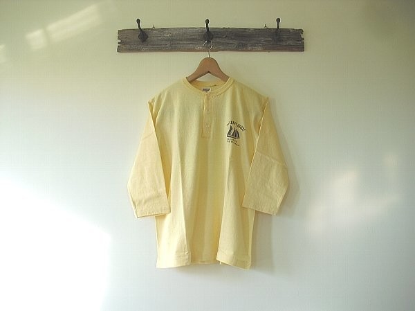 Henry Neck T-shirt 3/4 Sleeve Double Works American Cotton Japan
