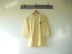 Henry Neck T-shirt 3/4 Sleeve Double Works American Cotton Japan