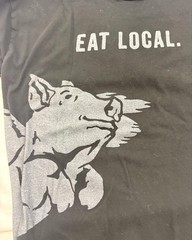 17th St BBQ Eat Local Shirt Mens Small Black Graphic Tee T-Shirt District