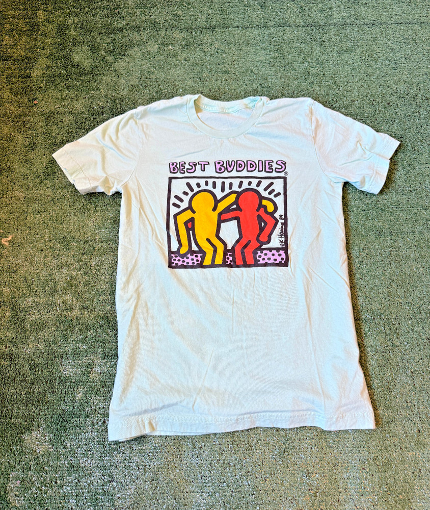 Keith Haring Best Buddies Small Light Green T Shirt Contemporary Art Tee Cool