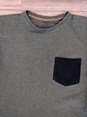 Kuhl Wildfibre T-Shirt Mens Green Melange Contrast Pocket SS Crew Neck – S