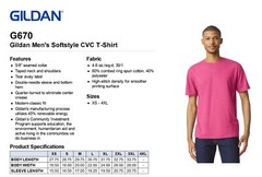 Gildan Men’s Softstyle 4.6 oz. Cotton Poly Short Sleeves CVC T-Shirt G670 XS-3XL