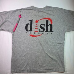 MTV Dish Network Mens XL Gray Pocket Logo Graphic Promo T-Shirt Gildan Tee