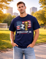 Unisex Graphic Print Tee Football FIFA World Cup 2026 Soccer T-Shirt Flag Trophy