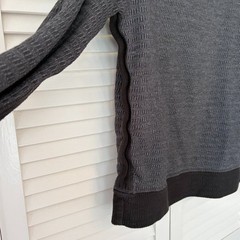 Billy Reid men’s t-shirt size small grey marled cotton black long sleeve crew