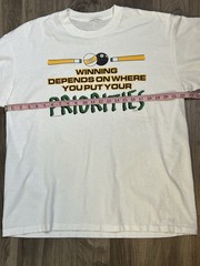 Vintage Graphic Tshirt Large White Pool Table Graphic Shirt 1996 Single Stitch