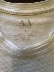 Armani Exchange T-Shirt Mens Large White Crew Neck Cotton/Rayon Tee