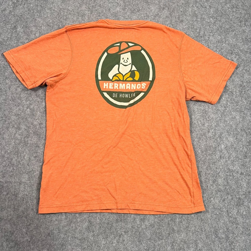 Howler Bros Brothers Hermanos Orange Short Sleeve T-Shirt Men’s Size Small