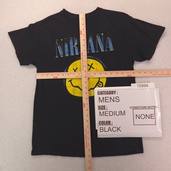 Nirvana Band Casual Crew Neck Graphic Shirt Adult Mens Size M Black 15994